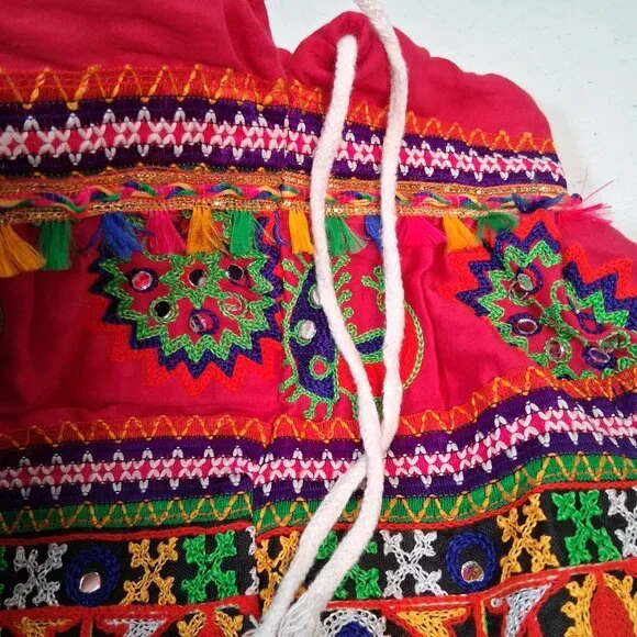 Traditional Indian Navratri Chania Choli Outfit Skirt Top Mirrored Embroidered - Picture 15 of 16